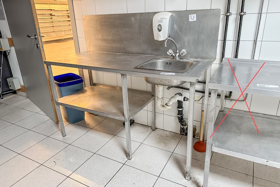 Gastro Arbeitstisch mit Waschbecken